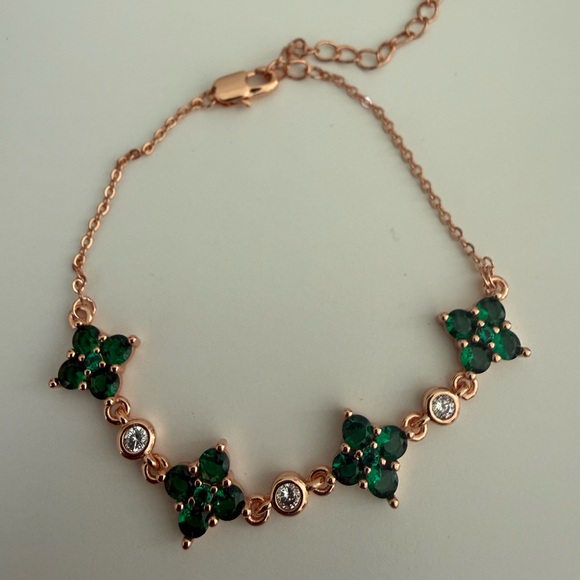 🆕 Luxury Rose Gold Plated Brass Four-leaf Clover Chain Link Bracelets - Picture 5 of 5